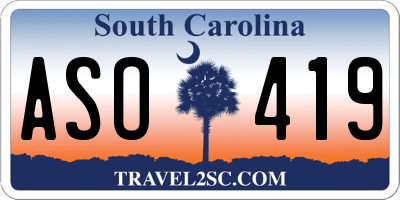 SC license plate ASO419