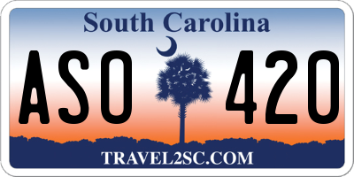 SC license plate ASO420