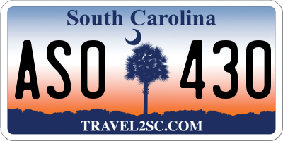 SC license plate ASO430