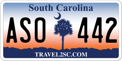 SC license plate ASO442