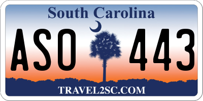 SC license plate ASO443