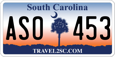 SC license plate ASO453