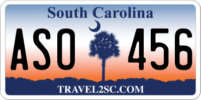 SC license plate ASO456