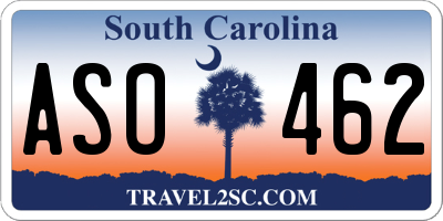 SC license plate ASO462