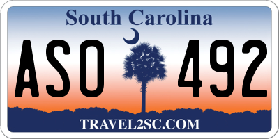 SC license plate ASO492