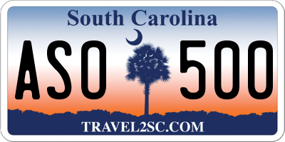 SC license plate ASO500