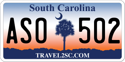 SC license plate ASO502