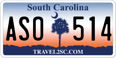 SC license plate ASO514