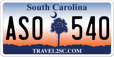 SC license plate ASO540