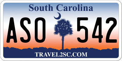 SC license plate ASO542
