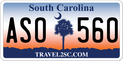 SC license plate ASO560