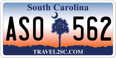 SC license plate ASO562