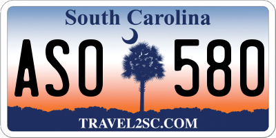 SC license plate ASO580