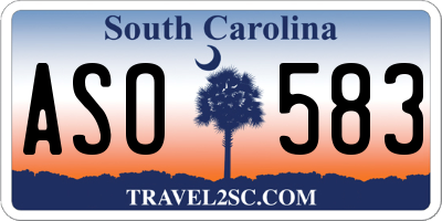 SC license plate ASO583
