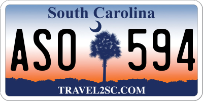 SC license plate ASO594
