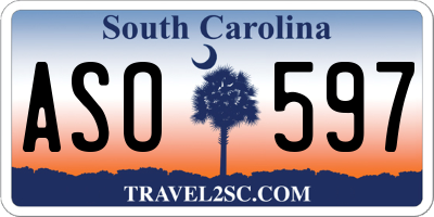 SC license plate ASO597