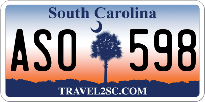 SC license plate ASO598