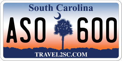 SC license plate ASO600