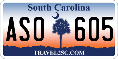 SC license plate ASO605