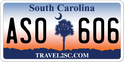 SC license plate ASO606