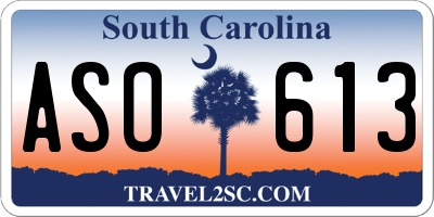SC license plate ASO613