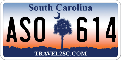 SC license plate ASO614
