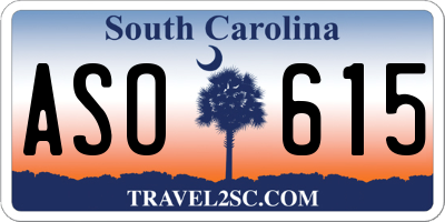 SC license plate ASO615