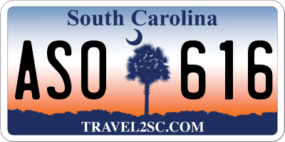 SC license plate ASO616