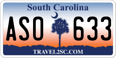 SC license plate ASO633