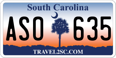 SC license plate ASO635