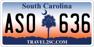 SC license plate ASO636