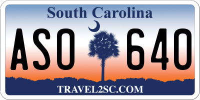 SC license plate ASO640