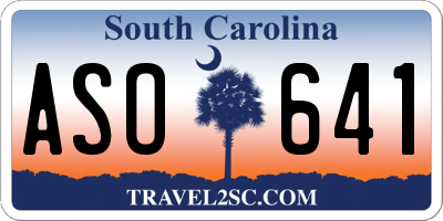 SC license plate ASO641