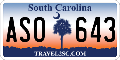 SC license plate ASO643