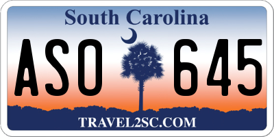 SC license plate ASO645