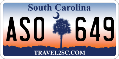 SC license plate ASO649