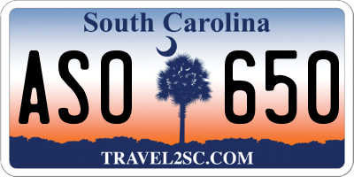 SC license plate ASO650