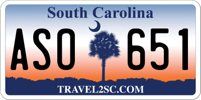 SC license plate ASO651