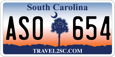 SC license plate ASO654