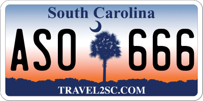 SC license plate ASO666