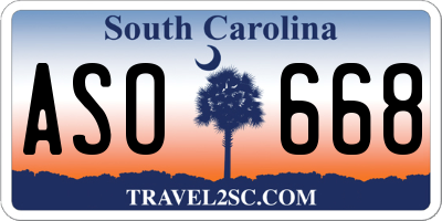 SC license plate ASO668