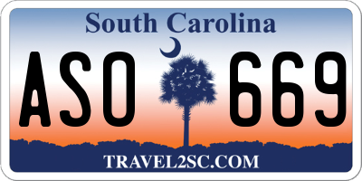 SC license plate ASO669