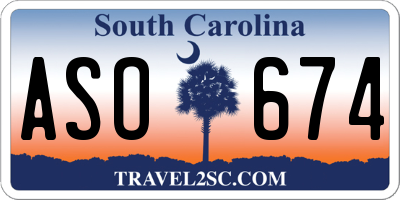 SC license plate ASO674