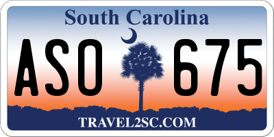 SC license plate ASO675