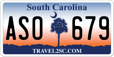 SC license plate ASO679