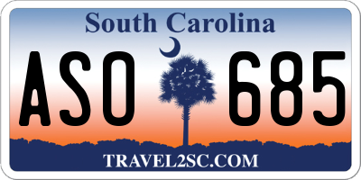 SC license plate ASO685