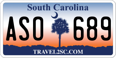 SC license plate ASO689