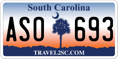 SC license plate ASO693