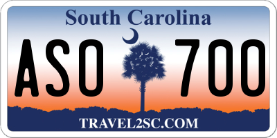 SC license plate ASO700