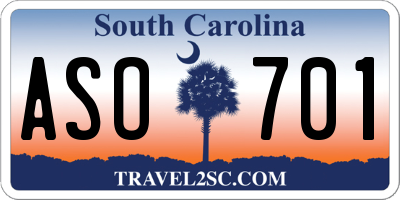 SC license plate ASO701